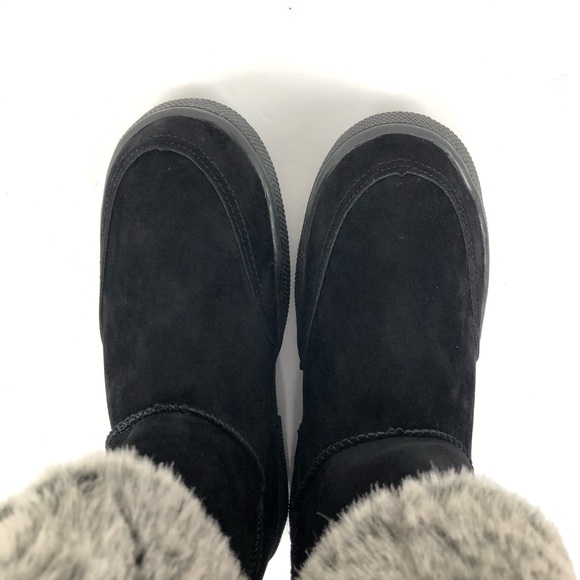 Rampage Albie Mid Calf Boots Black Faux Fur Sz 6 - Picture 6 of 8